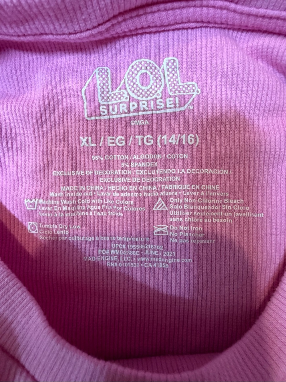 LOL Surprise Screen Queen Girls Pink Graphic Tee Short Sleeve Cotton Size XL - Picture 2 of 3